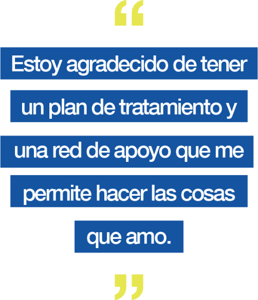 Citas de pacientes con hemofilia A: Red de apoyo motivadora. Cita del orador con hemofilia A. Imagen de comillas.