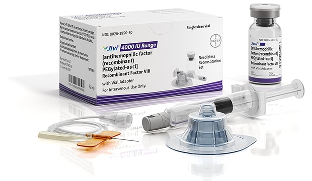 Kit con adaptador de vial del factor antihemofílico (recombinante) PEGilado-aucl Jivi®